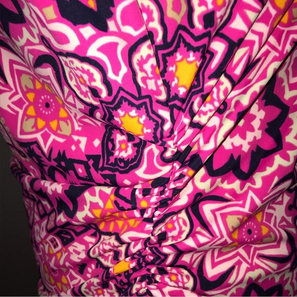 NEW AmberNoon II UPF 50 Half-Zip Swim top Rash Guard pink print long sleeve sz M - Picture 5 of 10